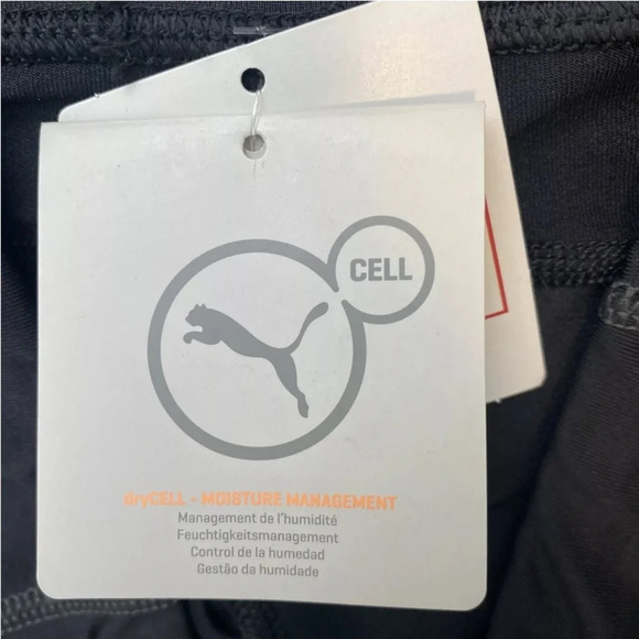 NWT Puma Women's Black Logo Stretch Cleverdry Tech Fitness Shorts Size Large - Picture 9 of 13